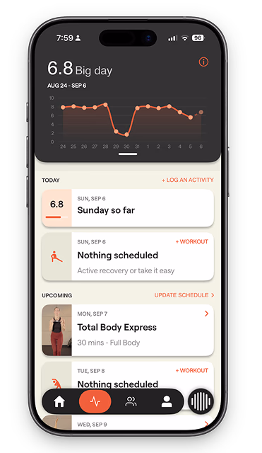 Ray’s activity score chart for the week